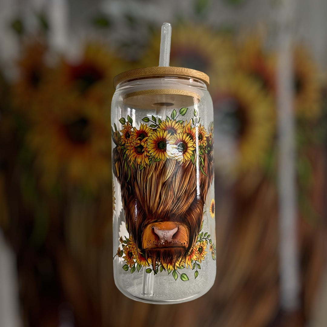 Highland cow tumbler Glass